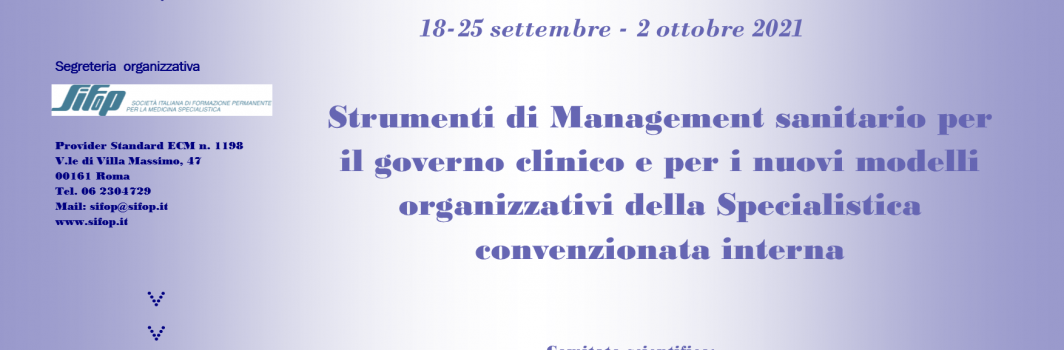 Webinar “Strumenti di Management sanitario per il governo clinico…”